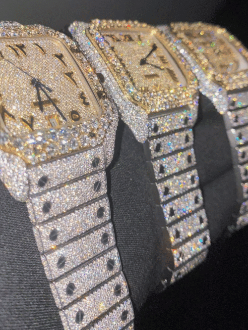 Diamond Moissanite watch - full iced out skeleton