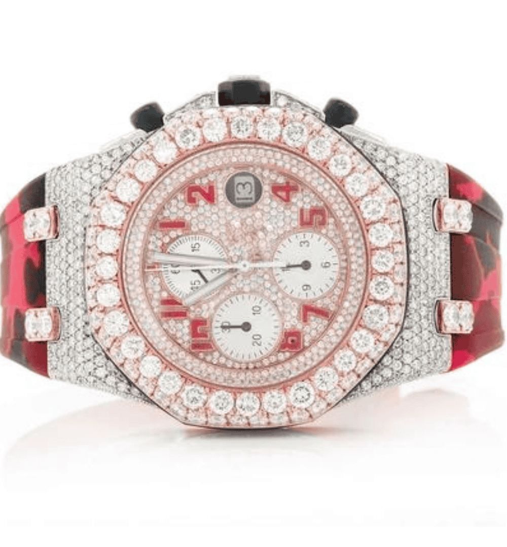 Stylish Silicone Strap Moissanite Watch