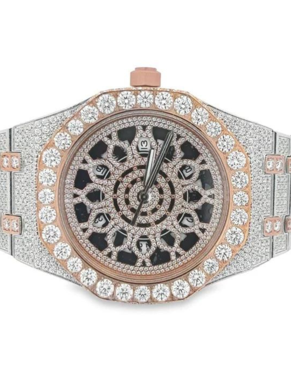 Grand Style Bust Down Iced Out Watches, Moissanite Watches