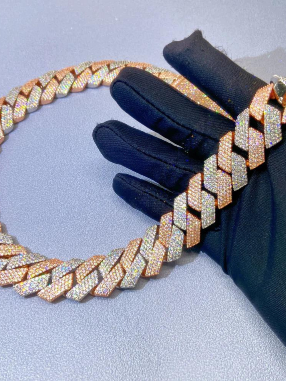 22mm Mens Moissanite Cuban Link Chain