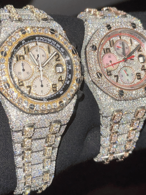 Diamond Moissanite watch - full iced out skeleton