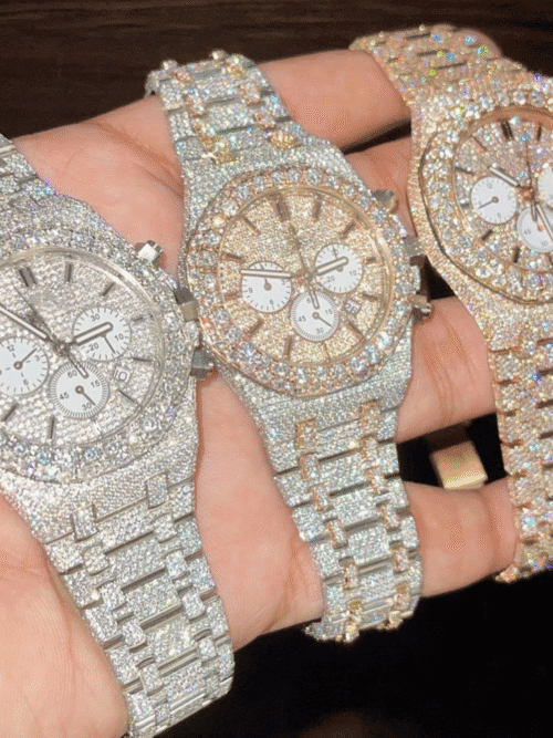 Diamond Moissanite watch - full iced out skeleton