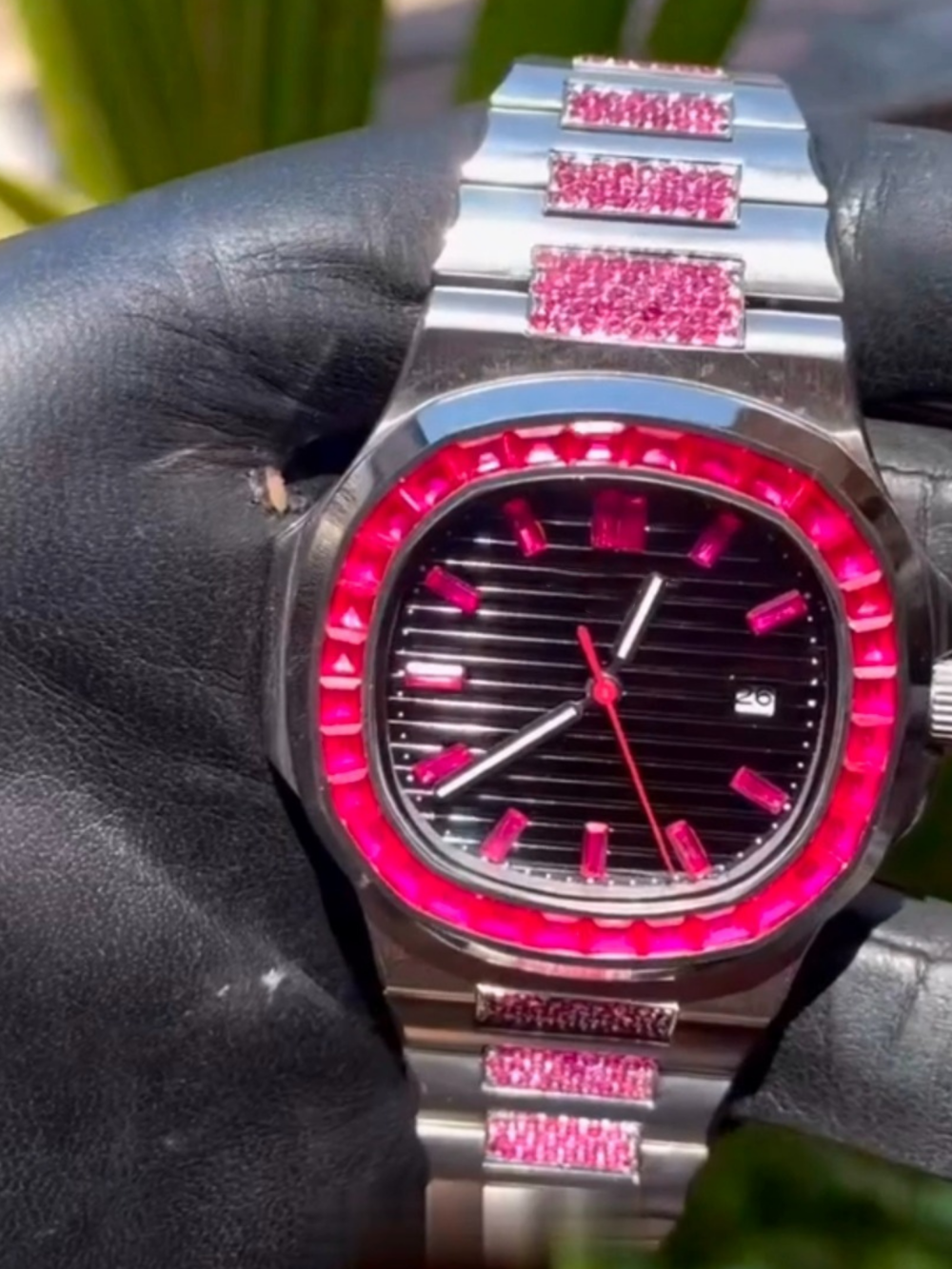 Stylish Bust Down Moissanite Watch With Iced Out Design