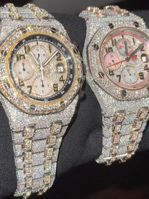 Diamond Moissanite watch - full iced out skeleton