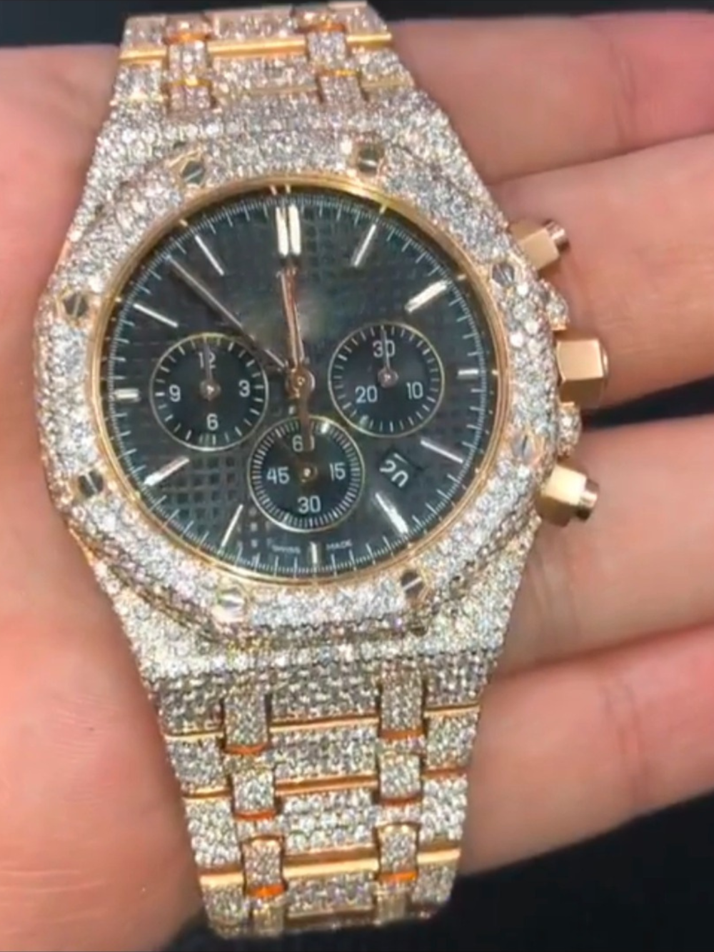Full-Iced Moissanite Diamond Bust-Down Watch