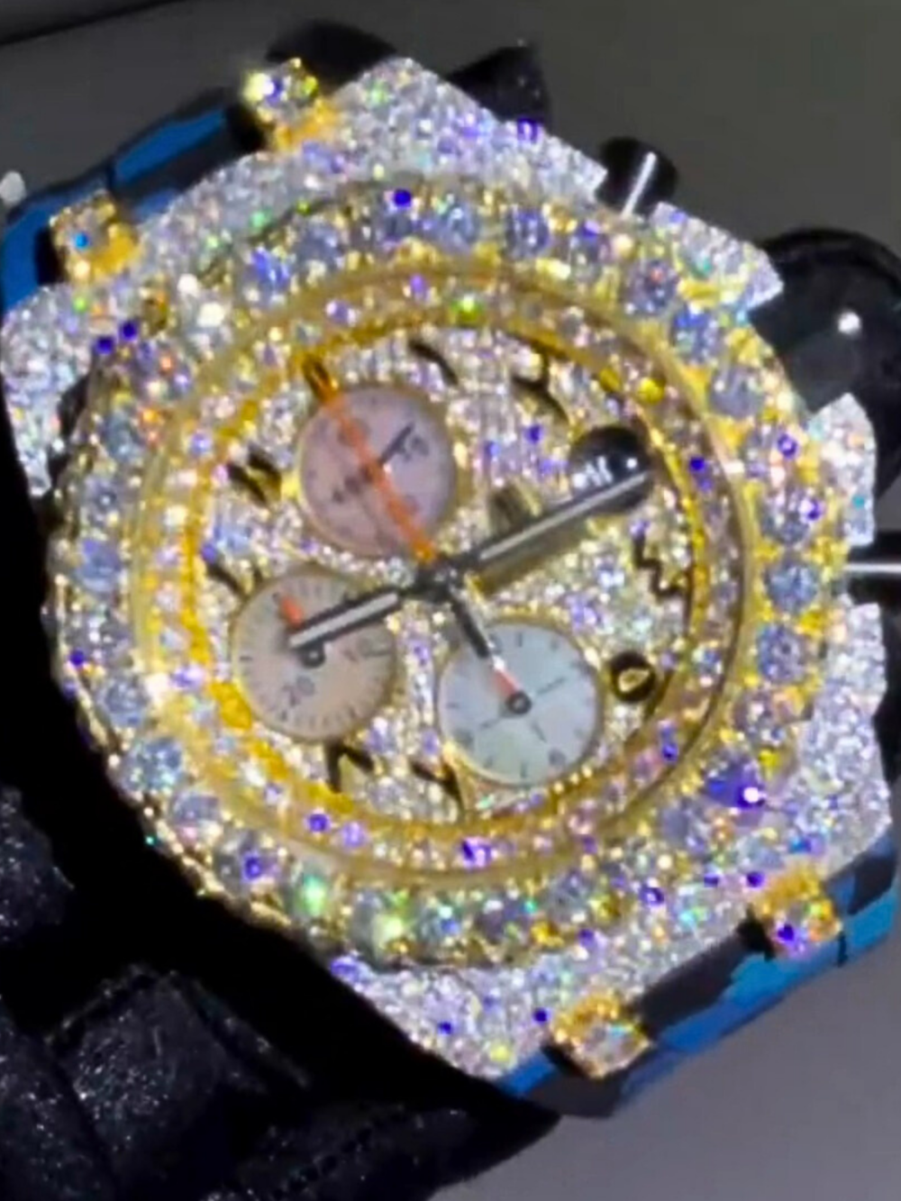 Moissanite Iced Out Watch with Premium Silicone Band