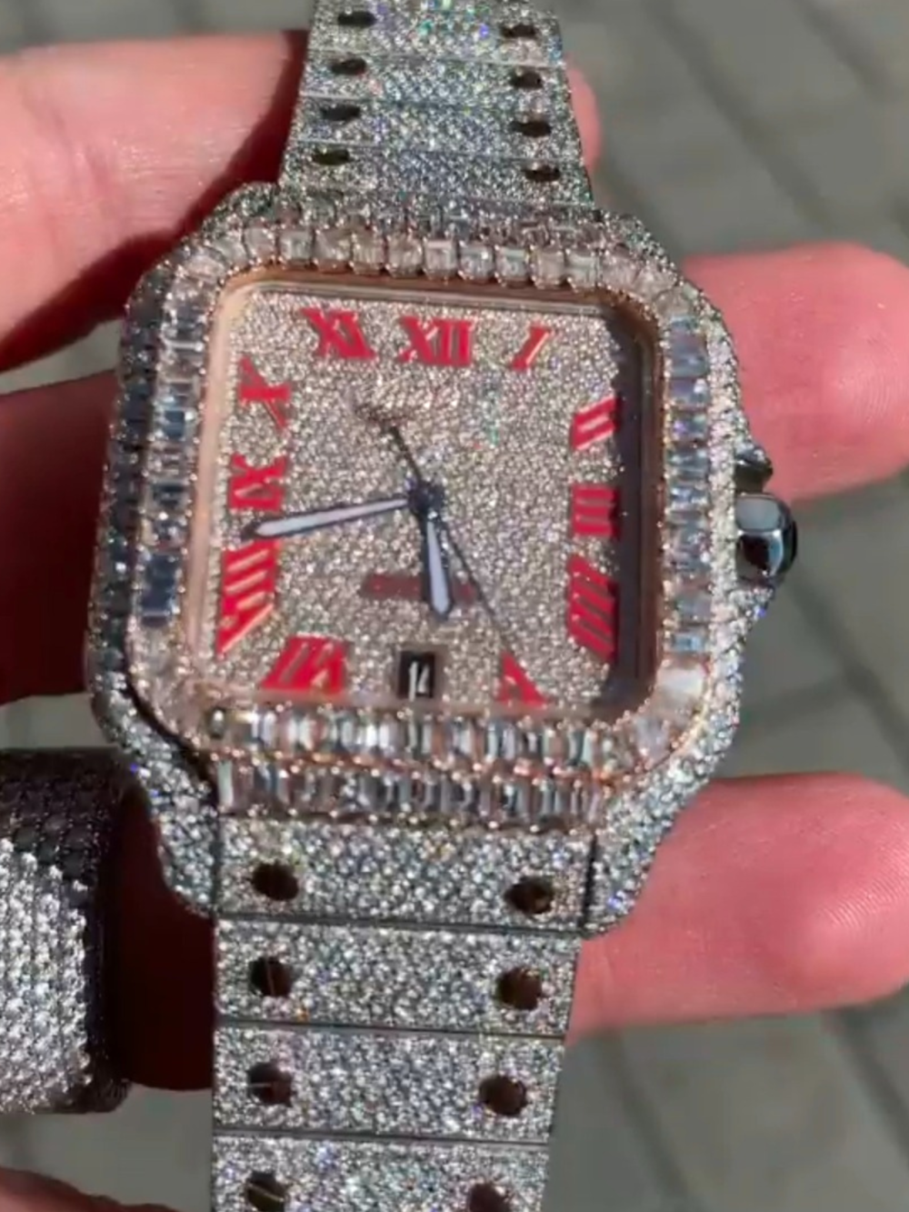 Moissanite Diamond Iced Out Bust Down Luxury Watch