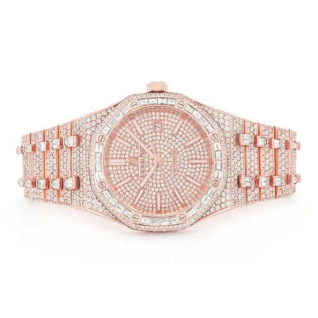 Moissanite bust down Steel iced out watch
