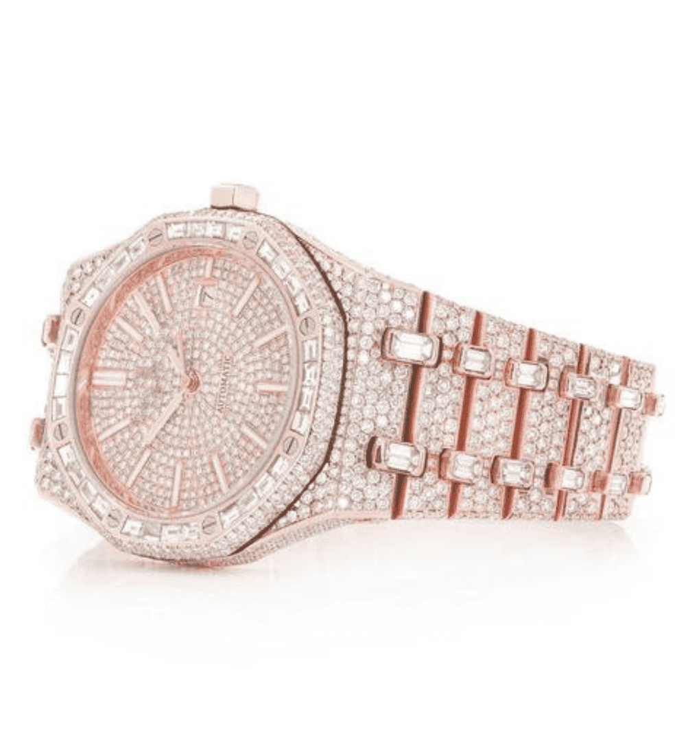 Moissanite Diamond Iced Out Bust Down Watch custom OEM