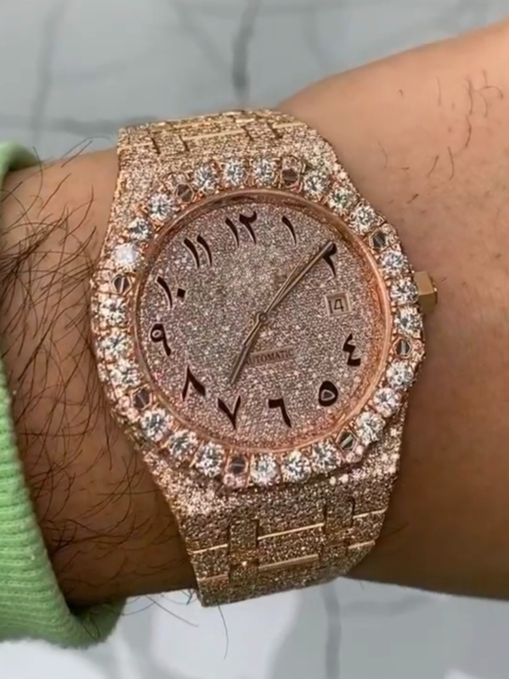 Classic Moissanite Diamond Automatic Watch Full Iced Out Bust Down