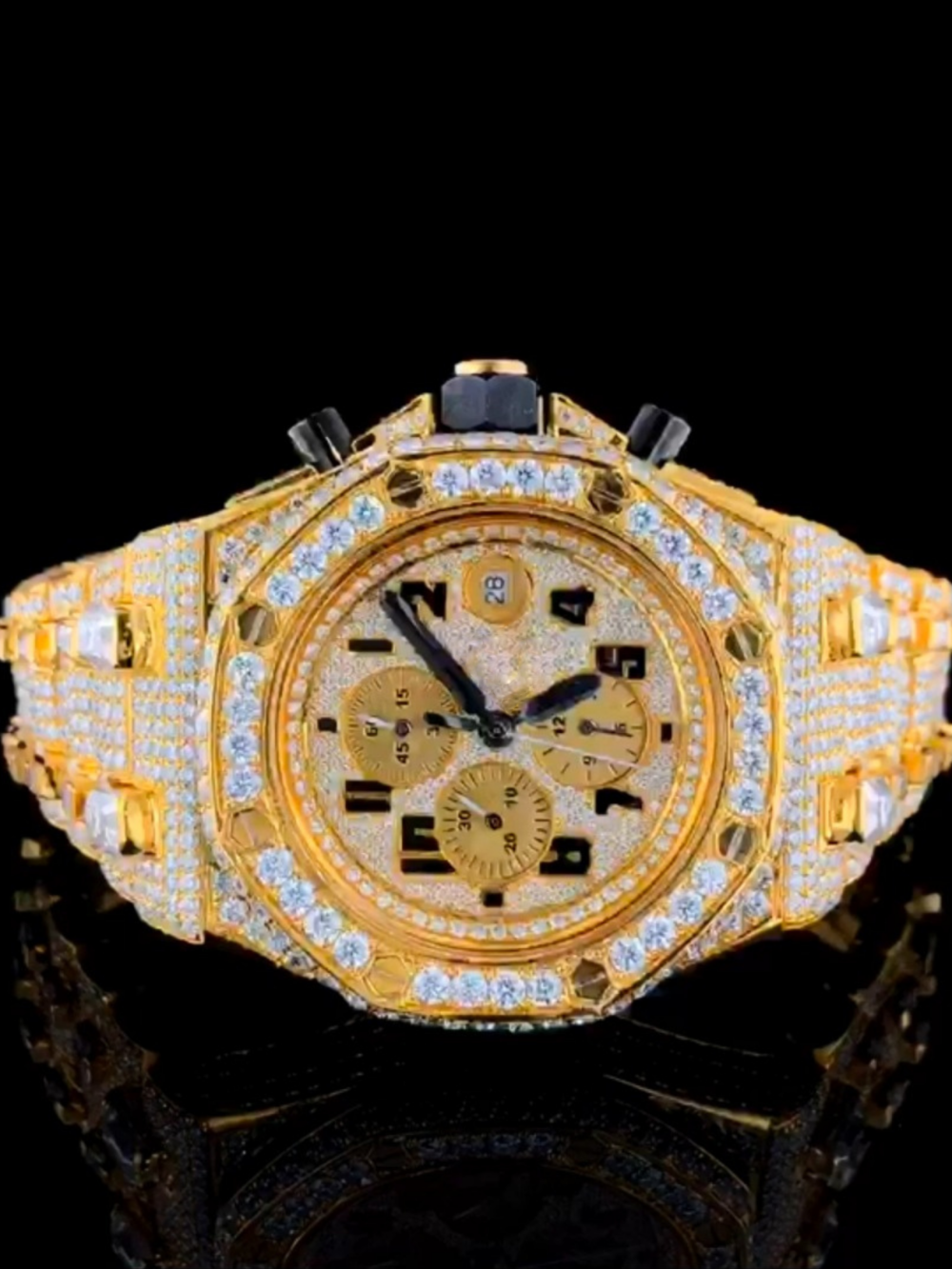 Stainless Steel Bust Down Luxury Watch for Men