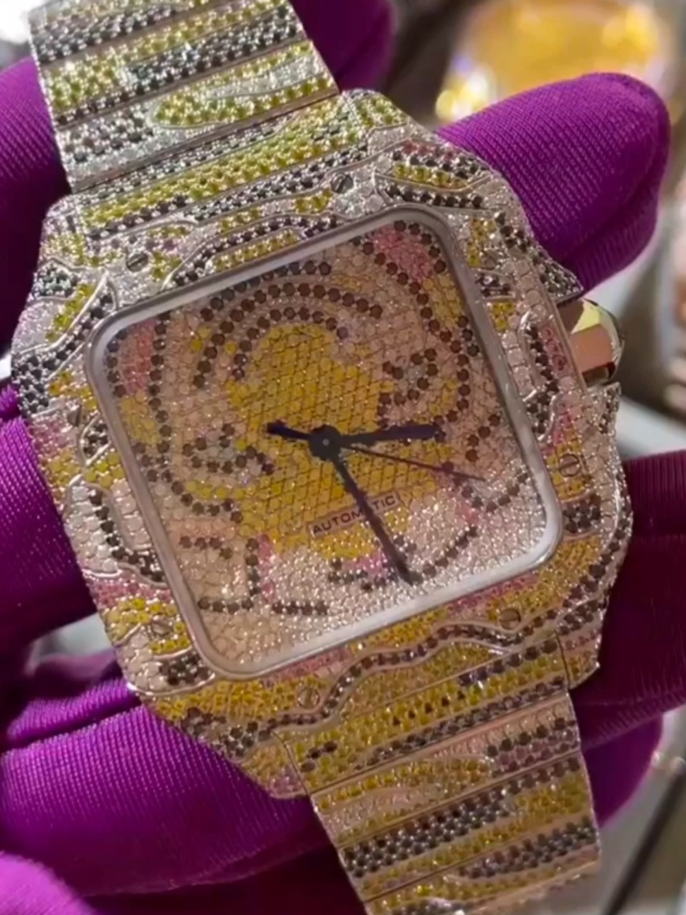 Shine Bright Bust Down Moissanite Watch Iced Out