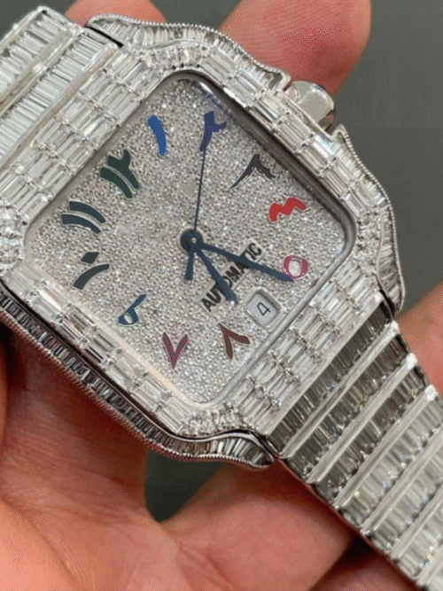 Stainless Steel Iced Out VVS Moissanite Watch for Anniversary