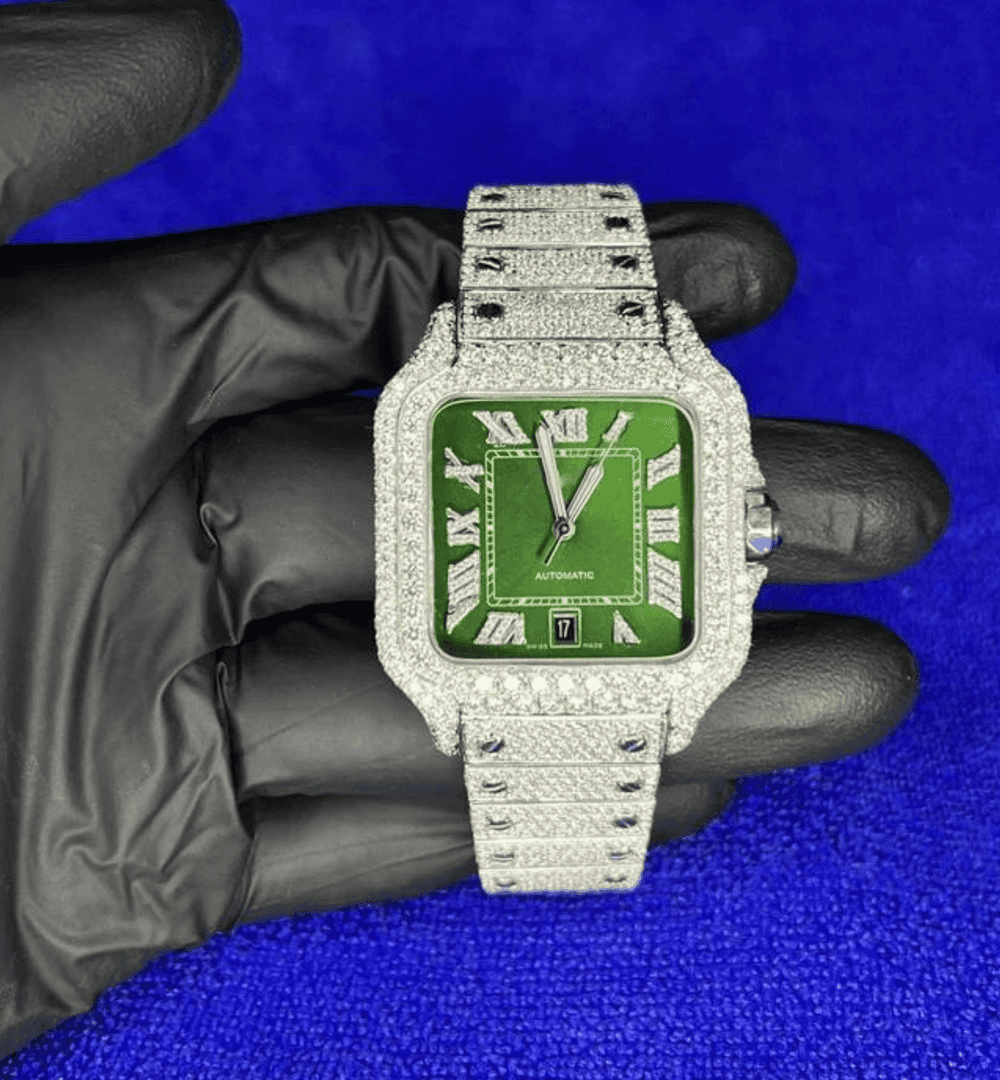 Men's Automatic Iced Out Moissanite Watch