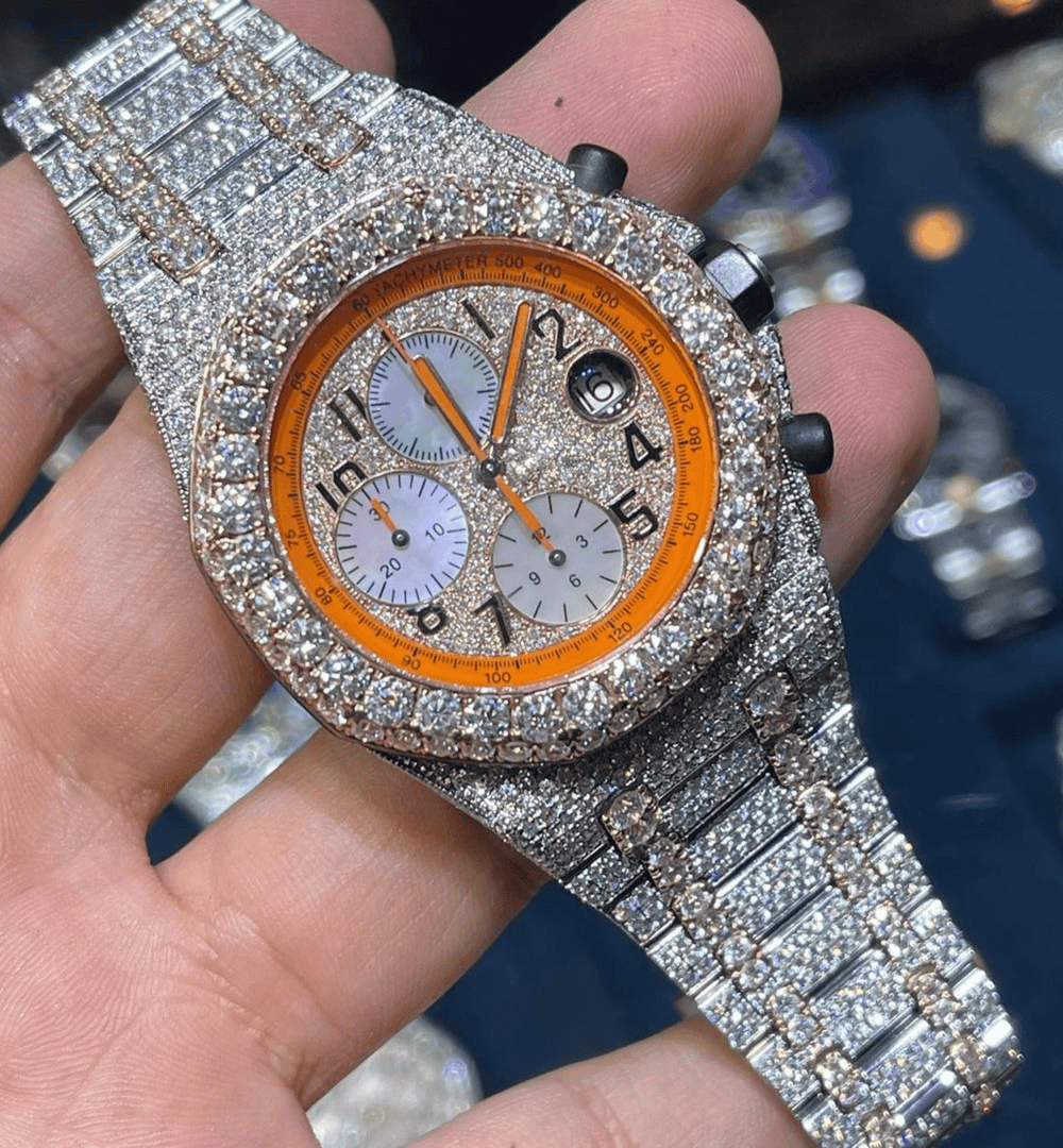 Stainless Steel Luxury Moissanite Watch for Gift