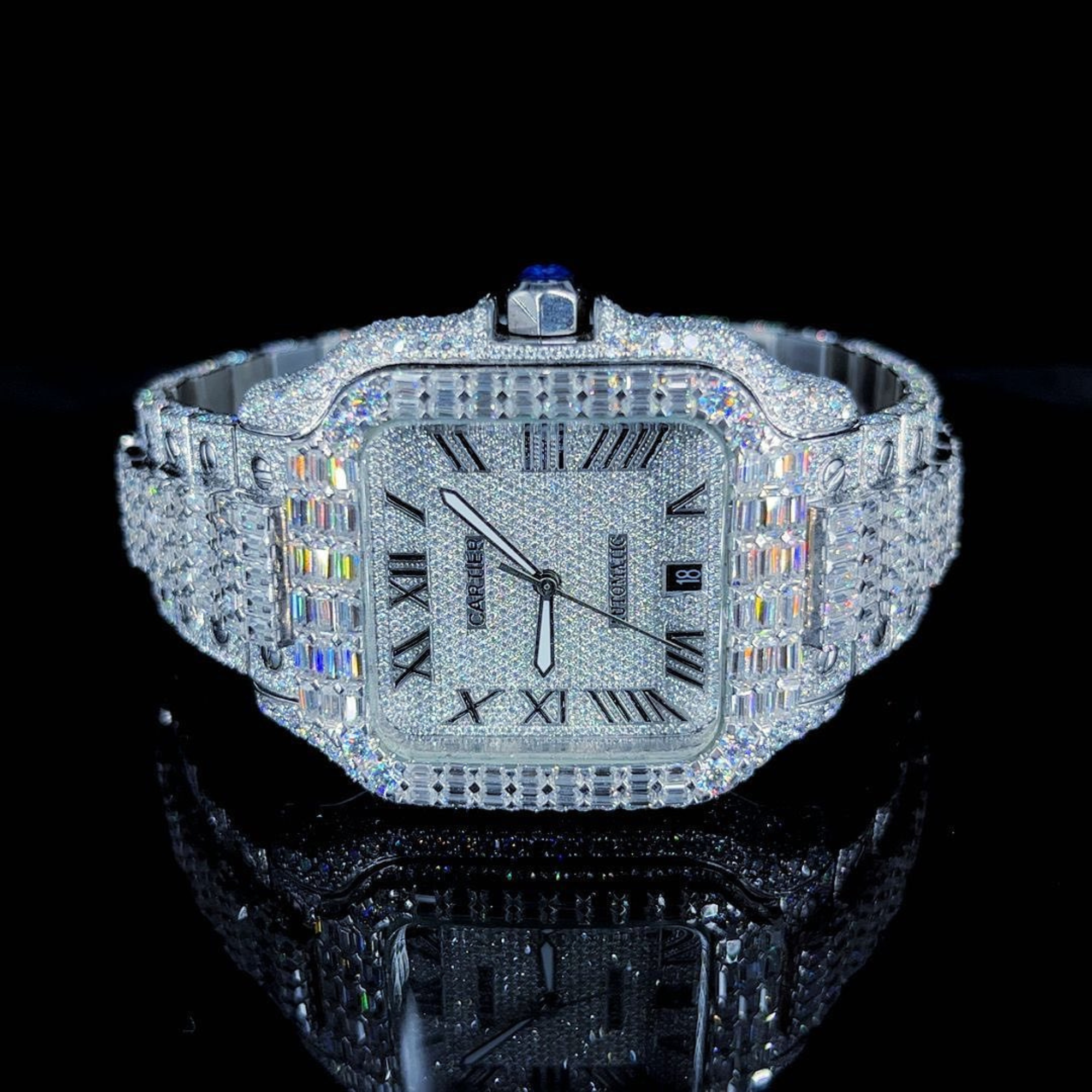 Diamond Moissanite Iced Out Cartier Watches