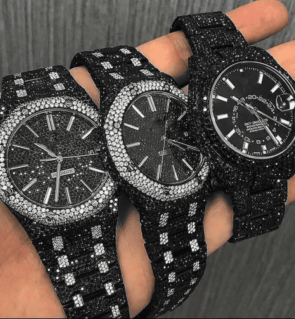 Bust Down Moissanite Watch Iced Out & Maximum Sparkle
