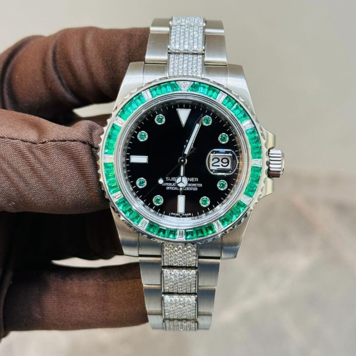 Classic Moissanite Diamond Iced Out Bust Down Automatic Watch