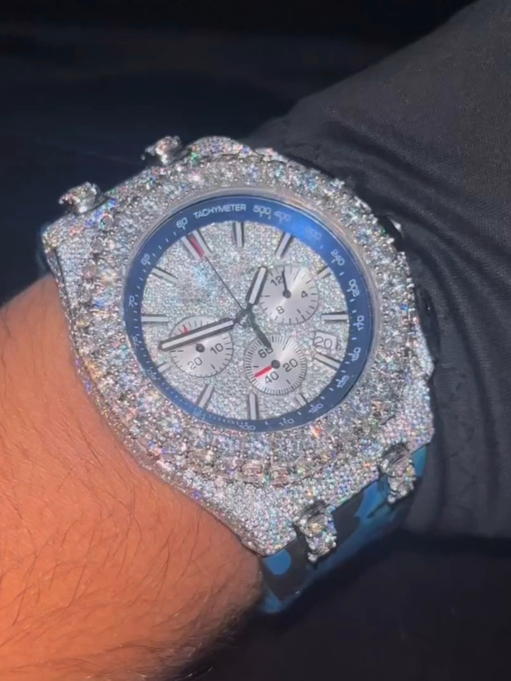 Stylish Moissanite Iced Out Watch with Premium Silicone Band