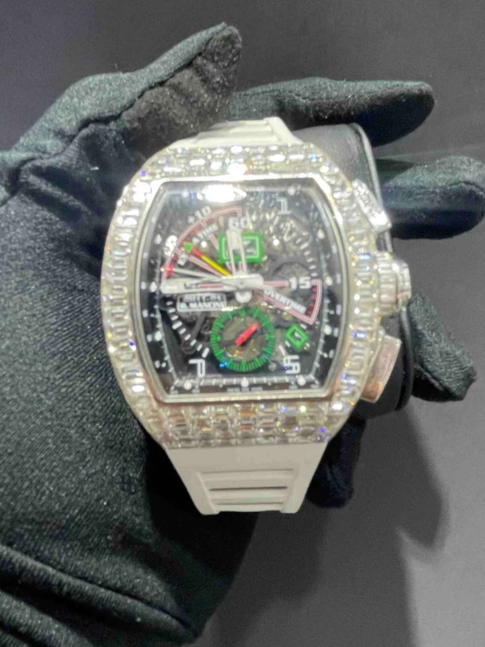 Stainless Steel Moissanite Watch for Men