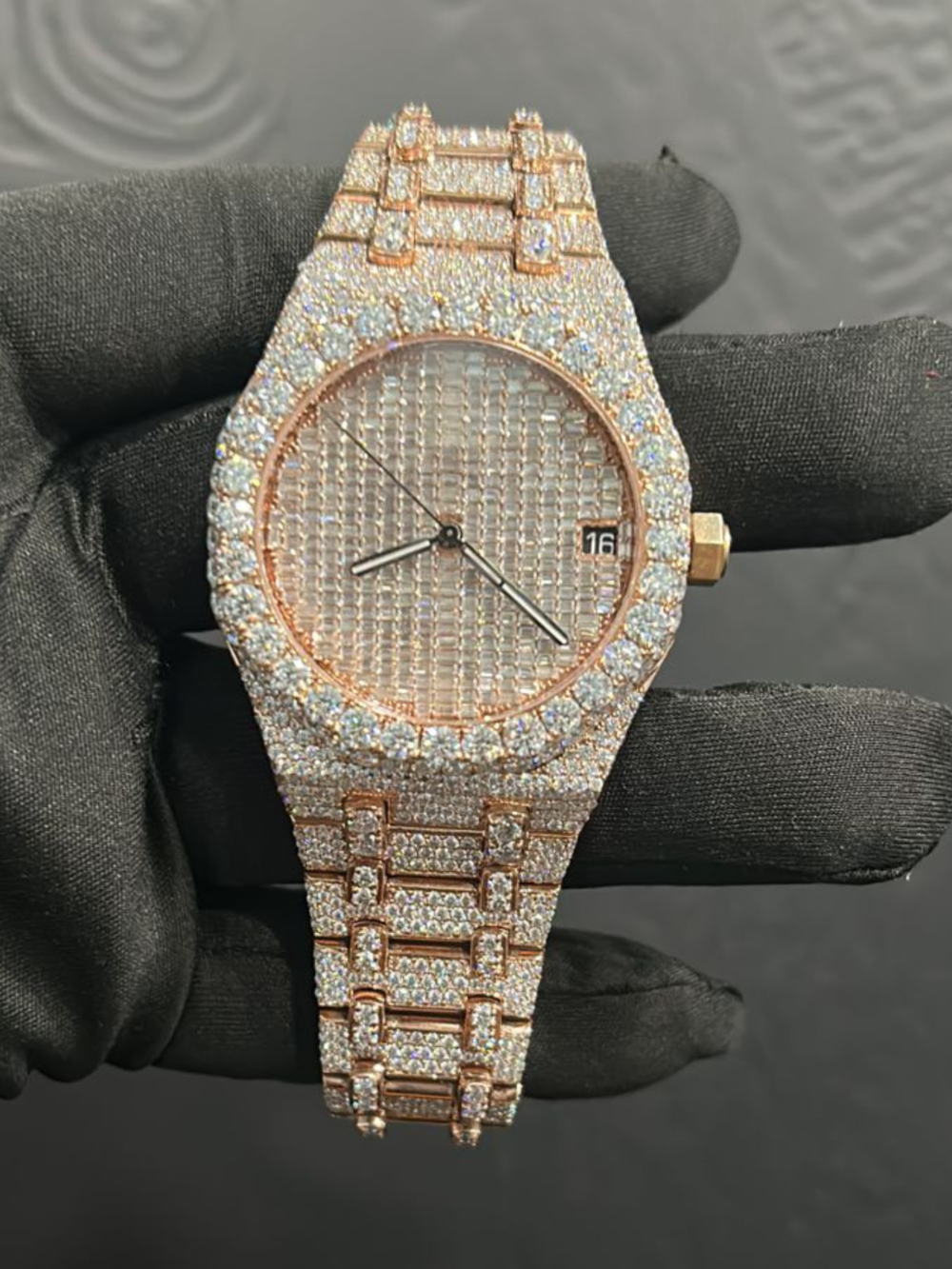 Iced Out Diamond Moissanite Watch Luxury Sparkling
