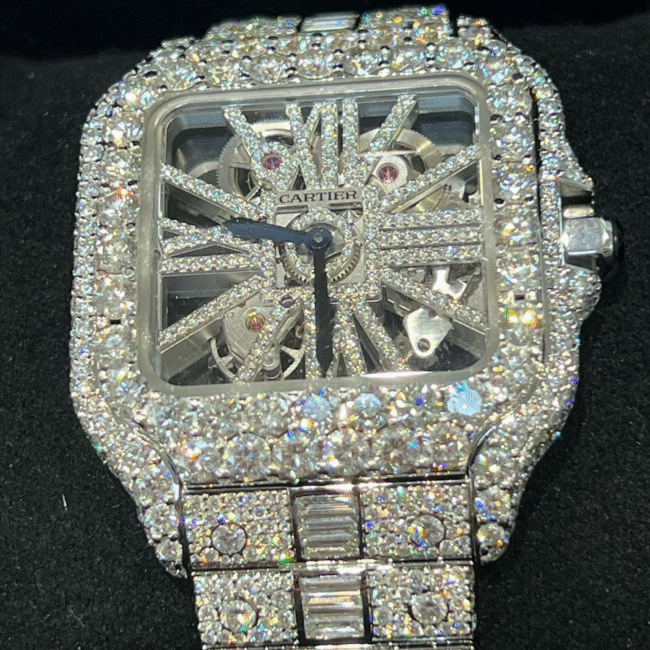 moissanite watch cartier