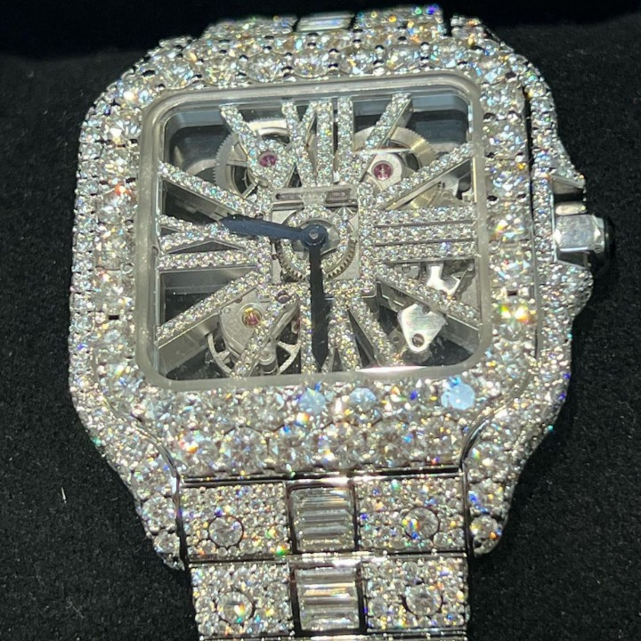 Premium Moissanite Watches Iced Out with Slim Dial for Men & Women