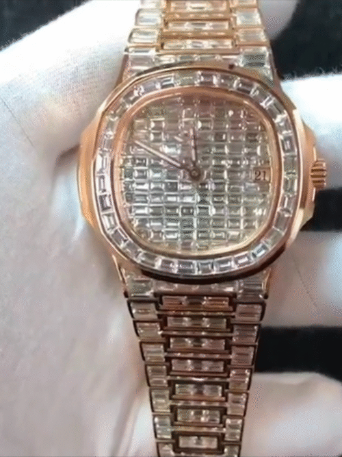 Stainless Steel Iced Out Moissanite Watch for Gift