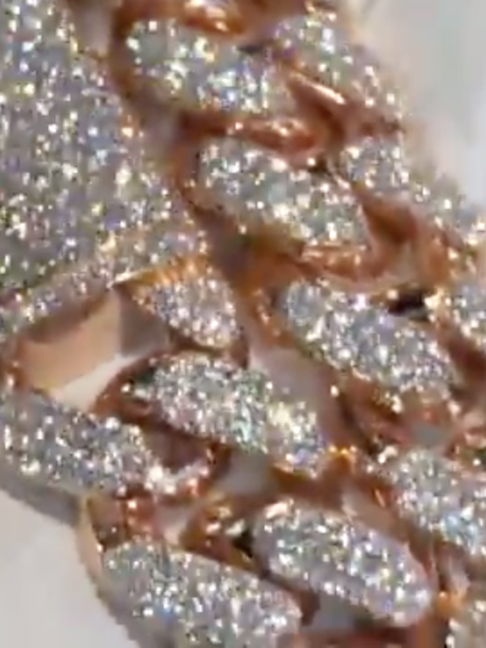 20mm Mens Silver Cuban Link Chain Moissanite