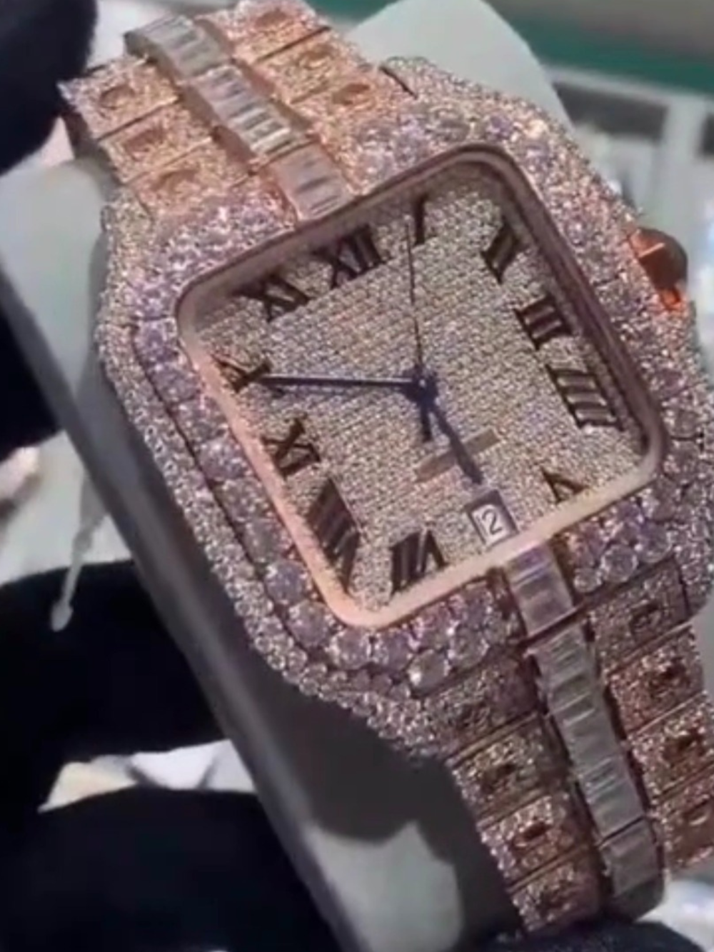 Bust Down Moissanite Watch Fully Iced Out