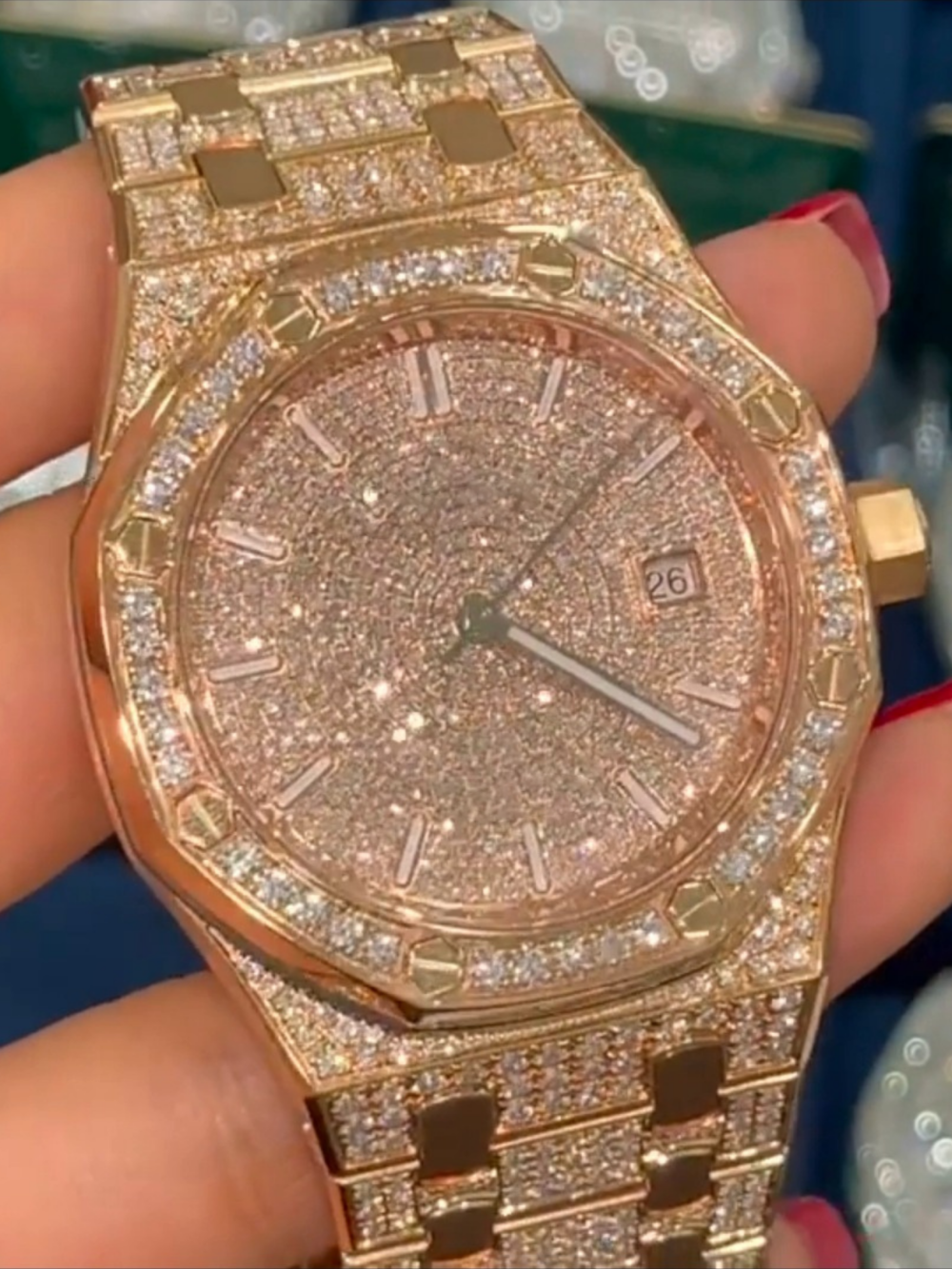 Arctic Shine Bust Down Iced Out Watches, Moissanite Watches