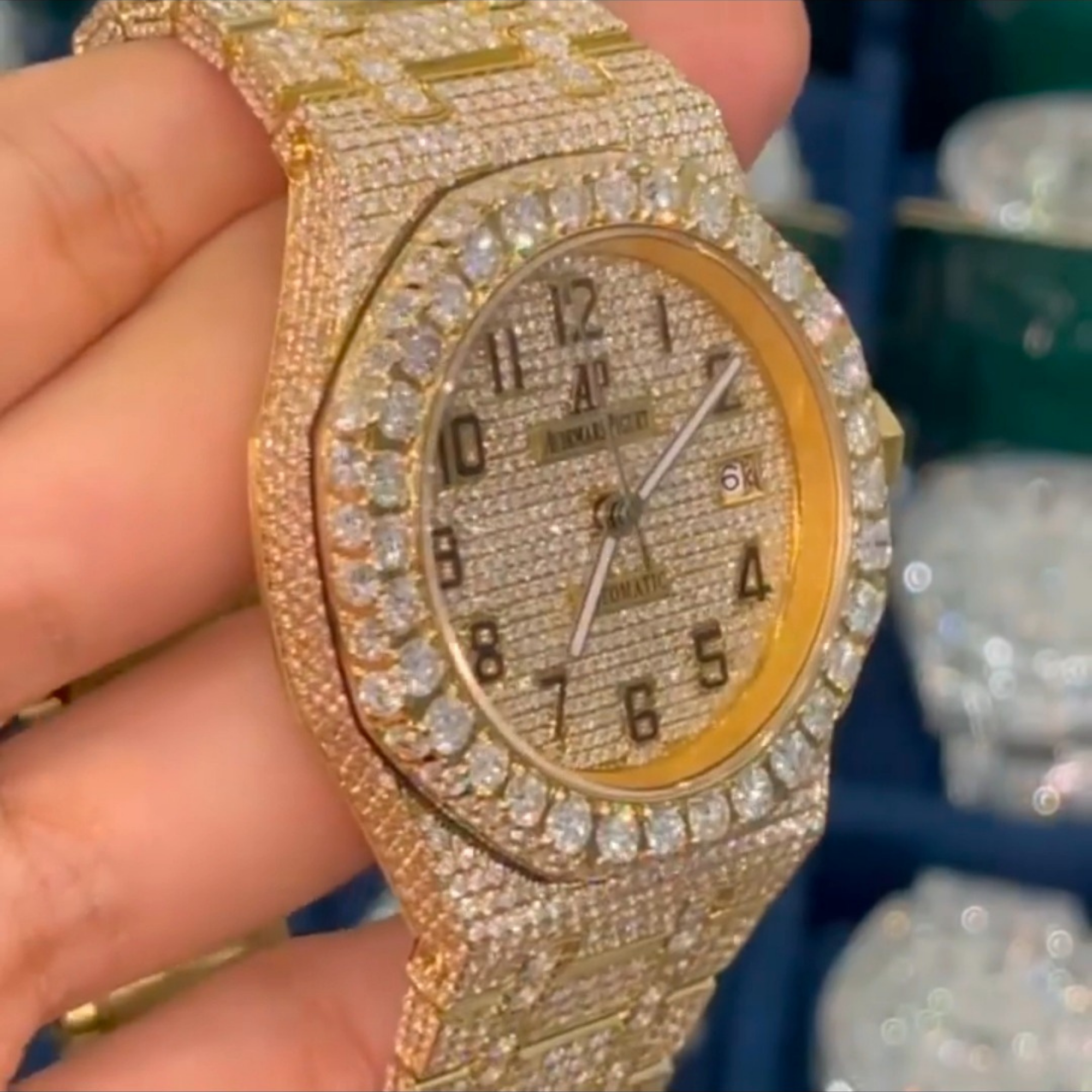 Moissanite bust down cartier watch