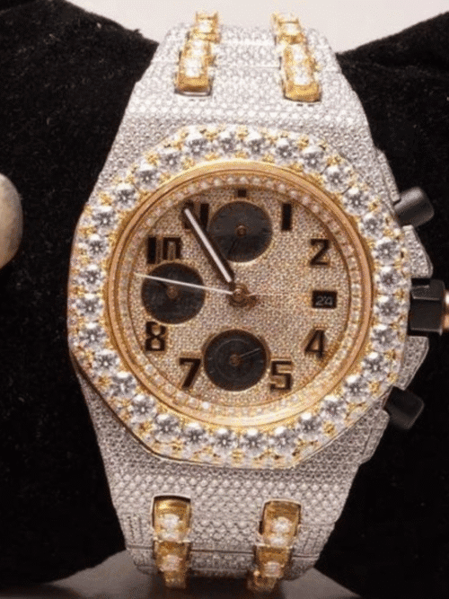 Classic Moissanite Diamond Iced Out Bust Down Automatic Watch