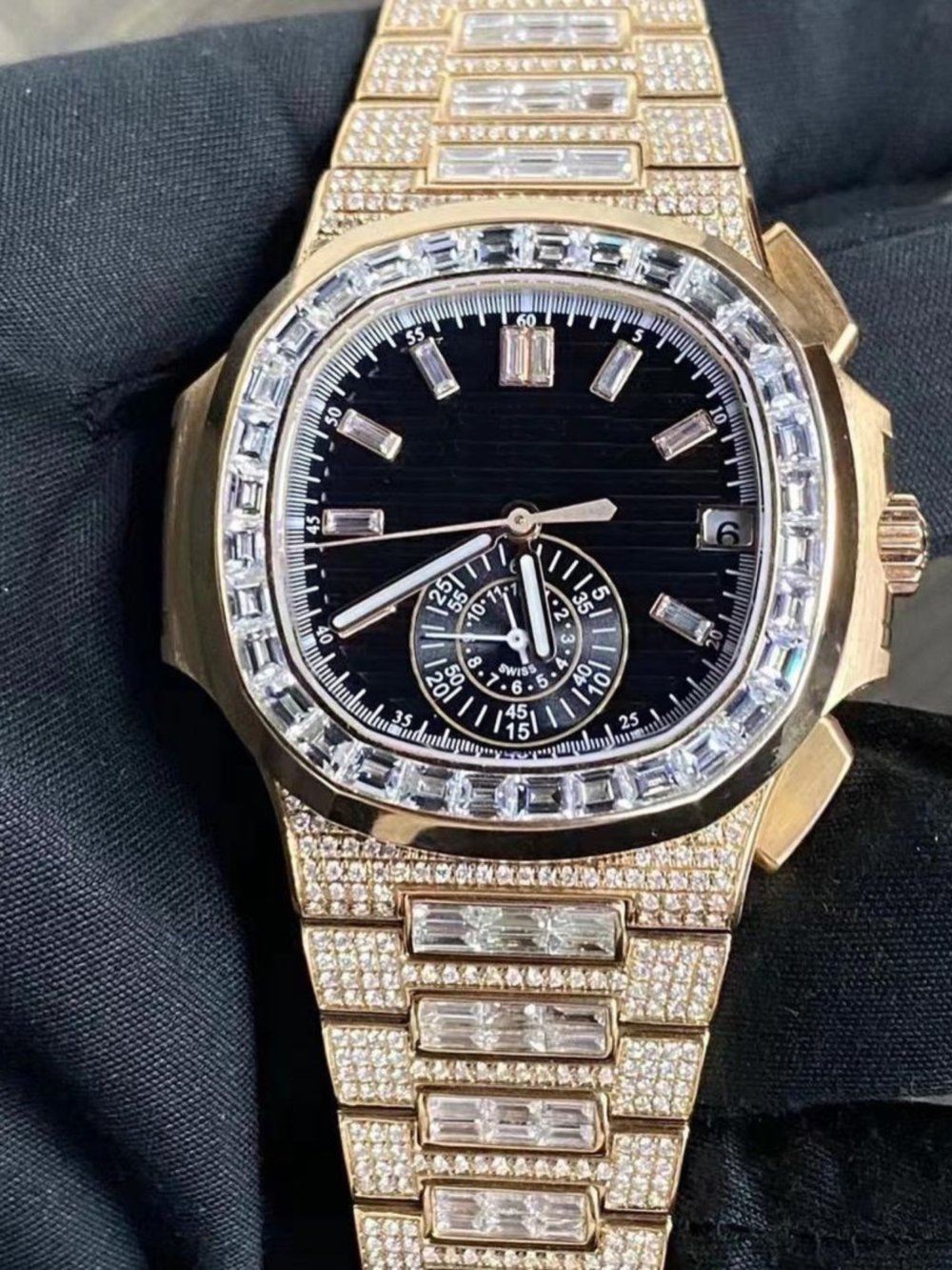 Stainless Steel Iced Out VVS Moissanite Watch for Party
