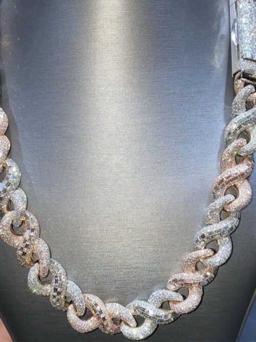 18mm mens silver cuban link chain