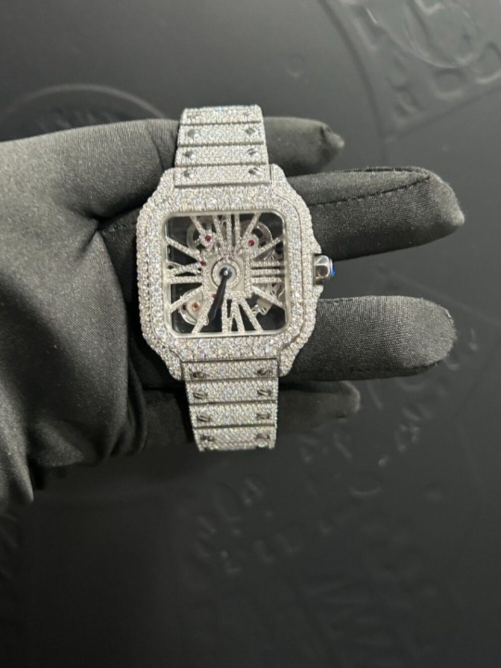Elegant Moissanite Watches with Gold & Silver Iced Band