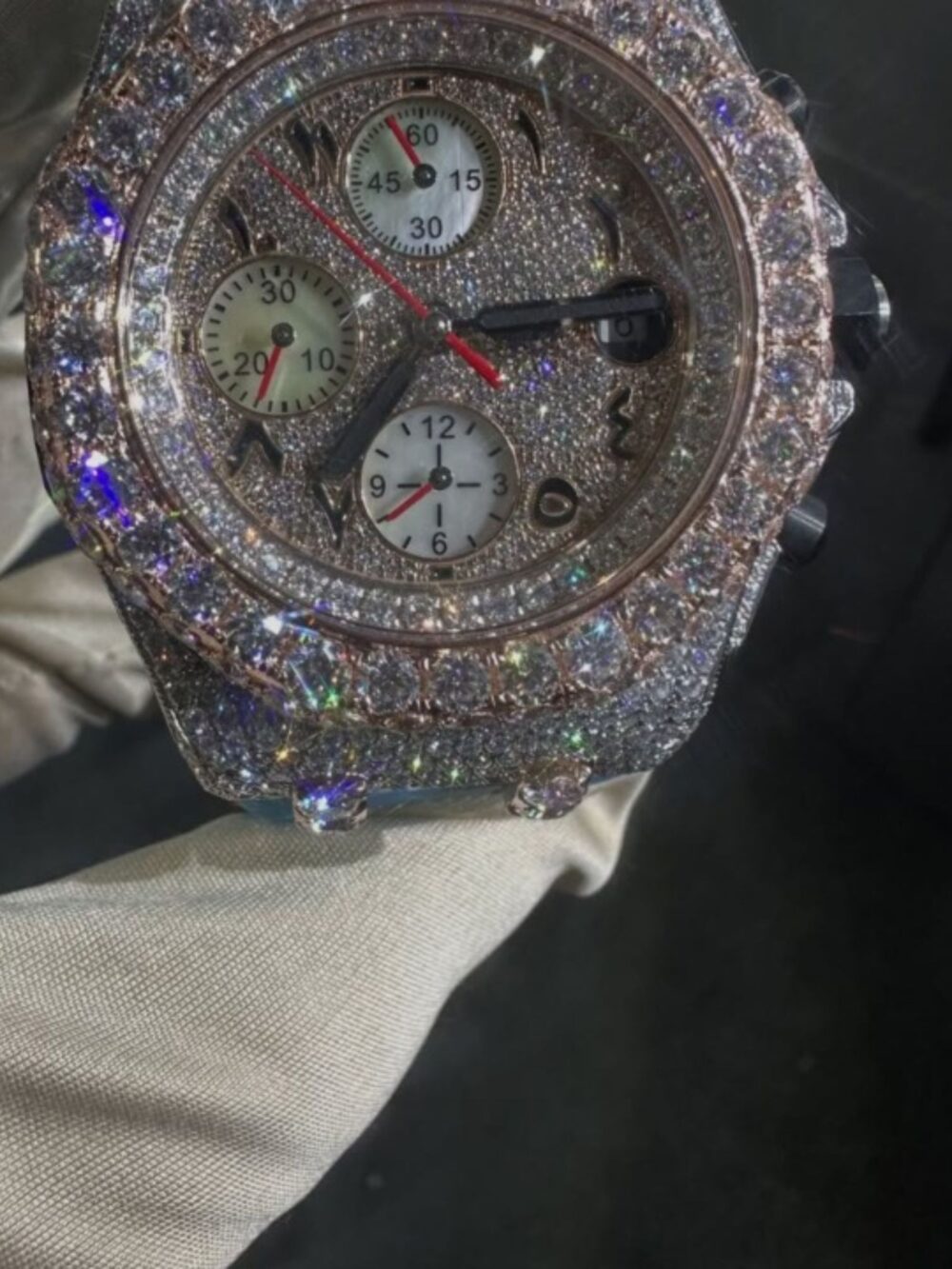 Premium Moissanite Watches with Full Iced Round Case