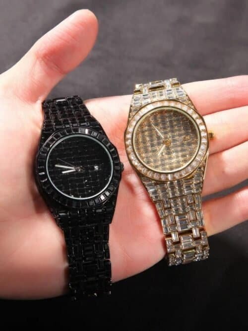 Classic Moissanite Diamond Iced Out Bust Down Automatic Watch