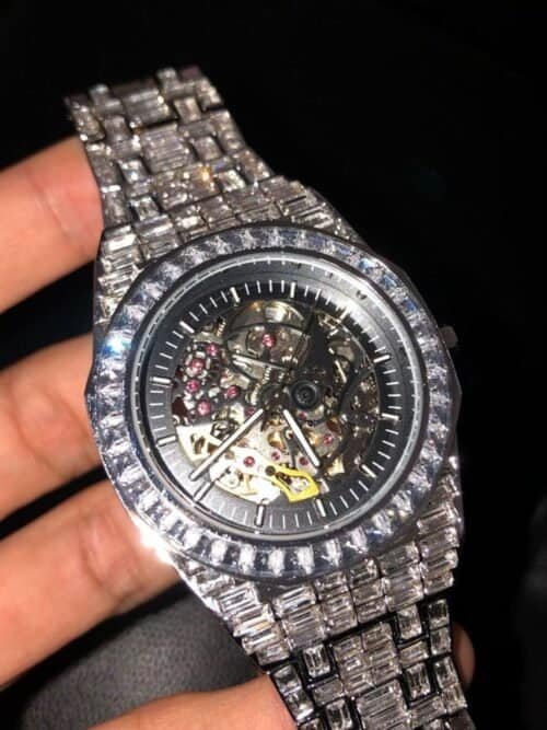 Iced Out Moissanite Watch Hip Hop Automatic Watch For Men