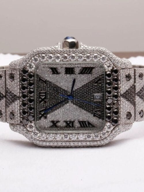 Classic Moissanite Diamond Iced Out Bust Down Automatic Watch