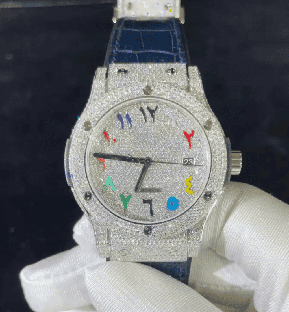 Classic Moissanite Iced Out Bust Down Automatic Watch