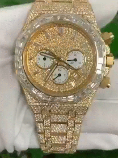 Diamond Moissanite watch - full iced out skeleton