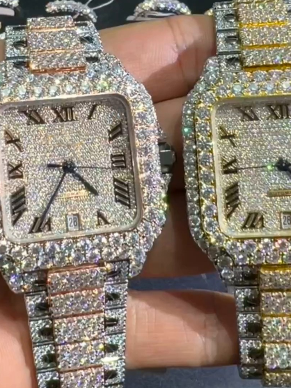 Stainless Steel Iced Out VVS Moissanite Watch For Wedding