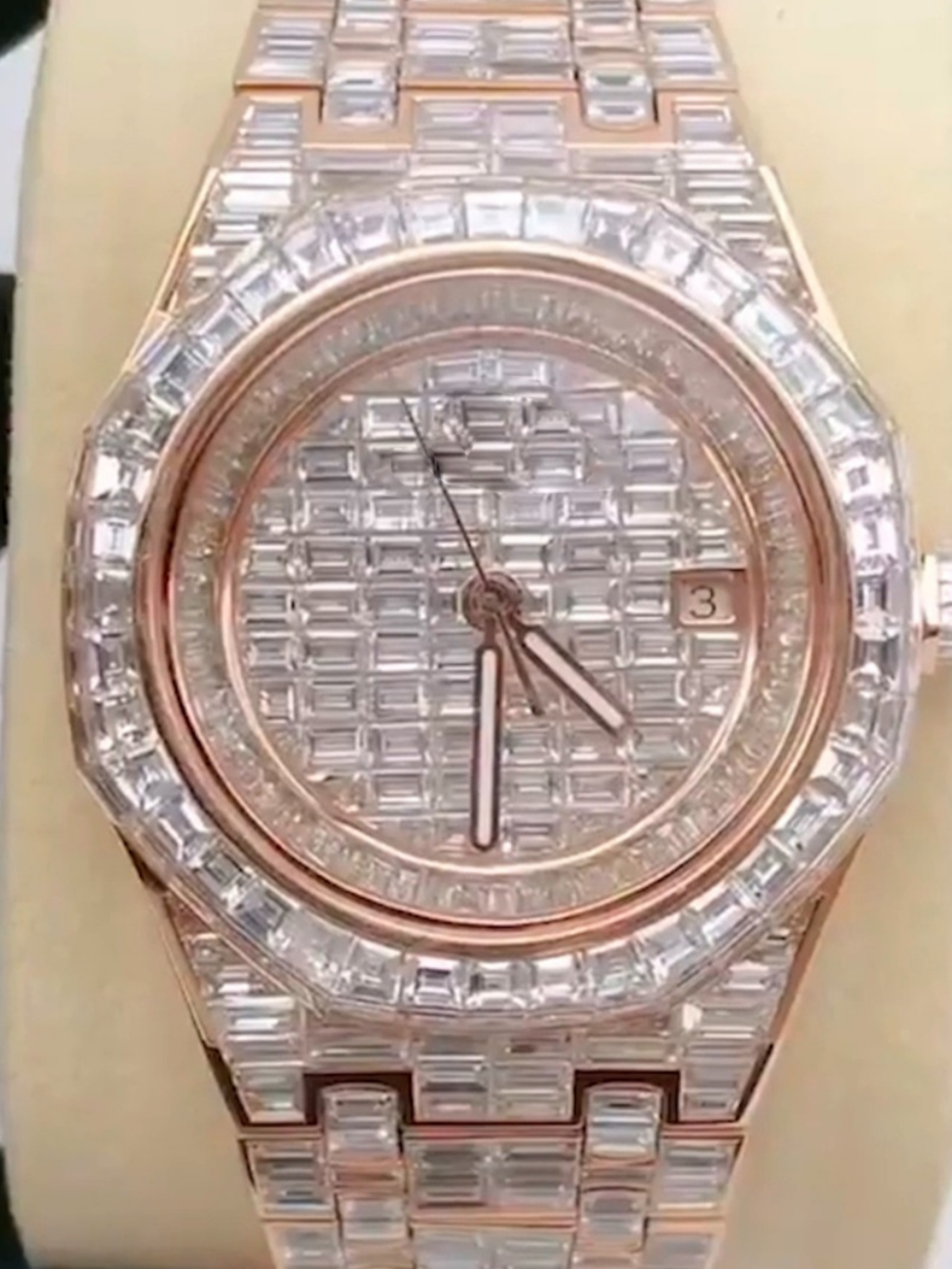 Bust Down Iced Out Moissanite Watch for Men