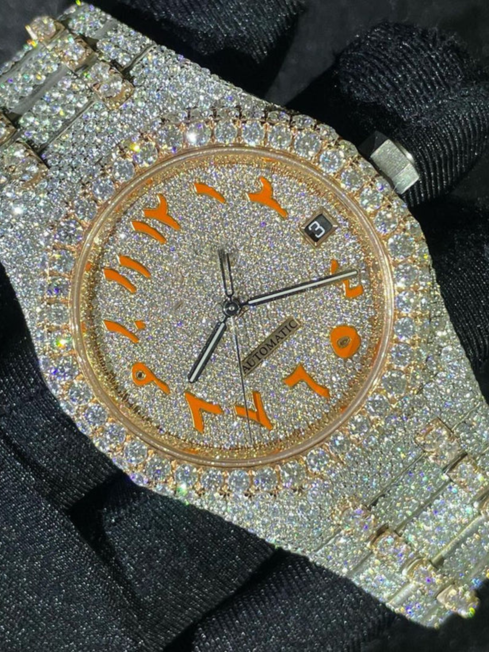 VVS1 Moissanite Watch with Diamond Tester Proof and Full Iced Luxury