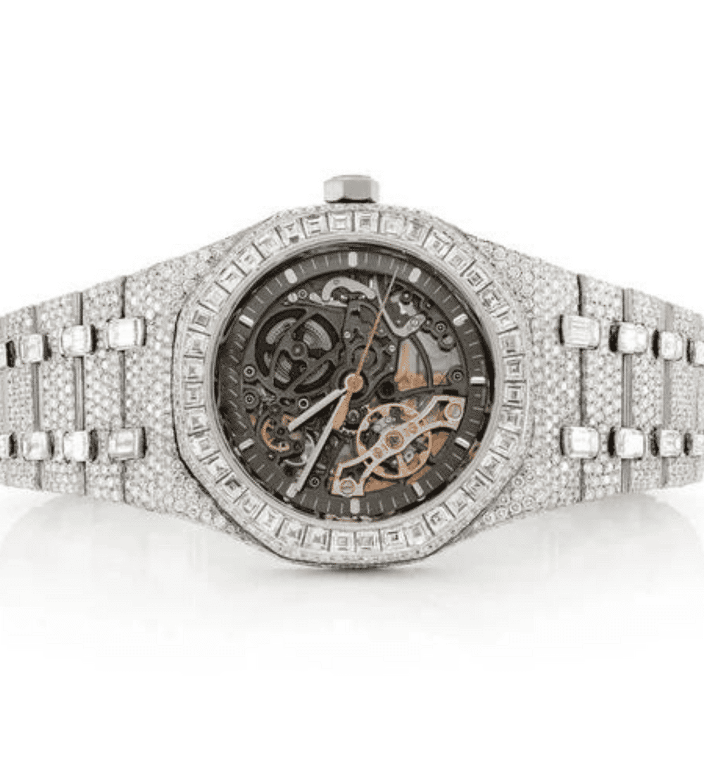 Stainless Steel Iced Out Moissanite Watch for Anyone