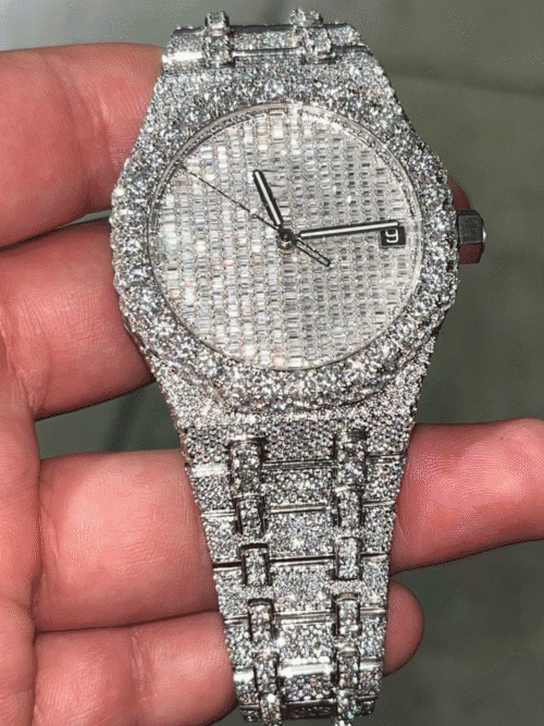 Stainless Steel Hip Hop VVS Moissanite Watch for Gift