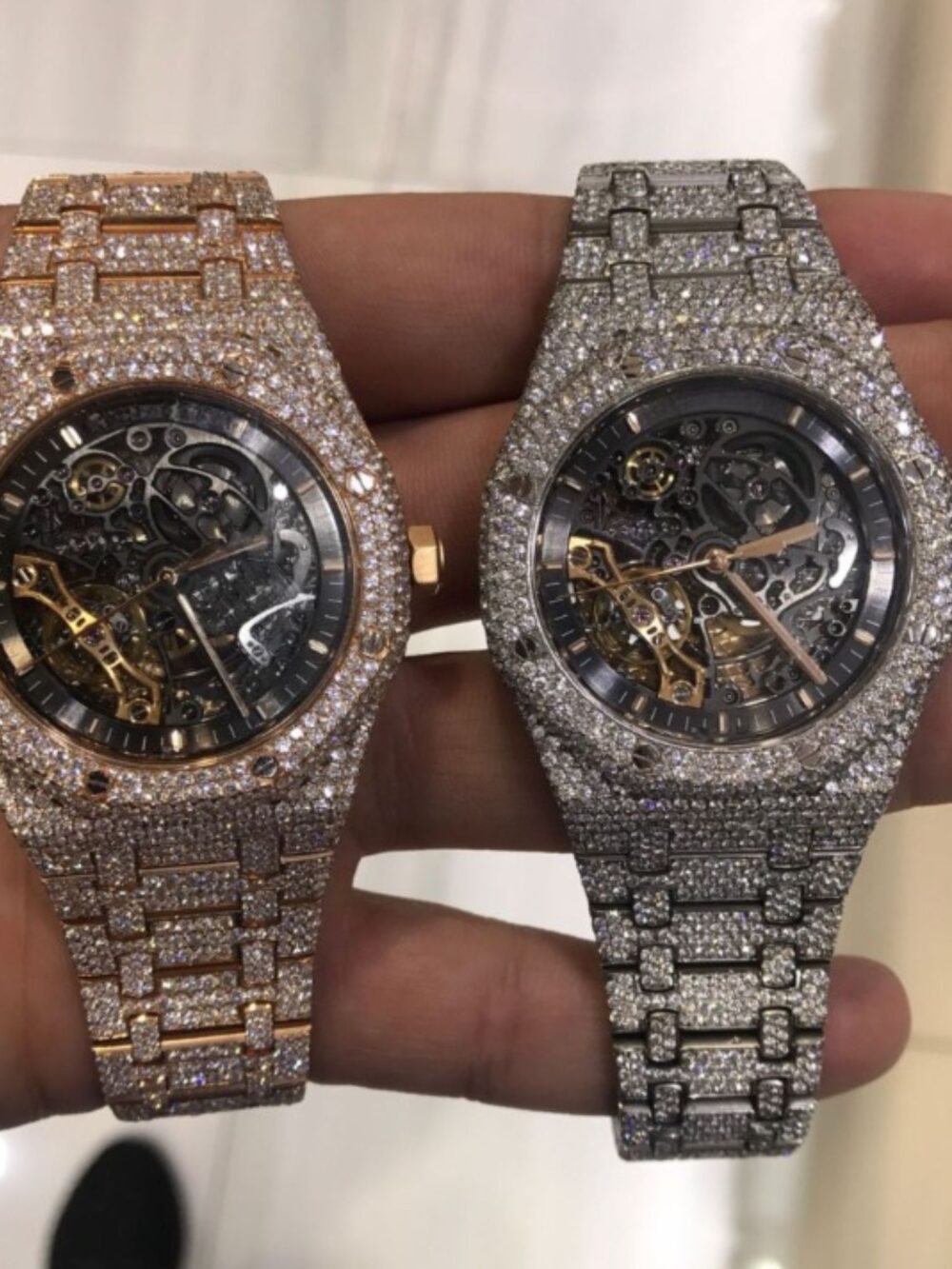 Premium Frosted Bust Down Iced Out Watches, Moissanite Watches