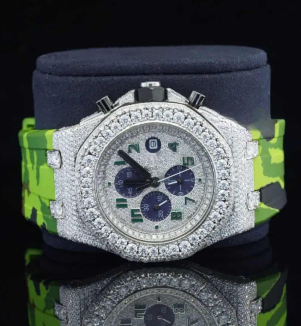 Silicone Strap Moissanite Automatic Watch