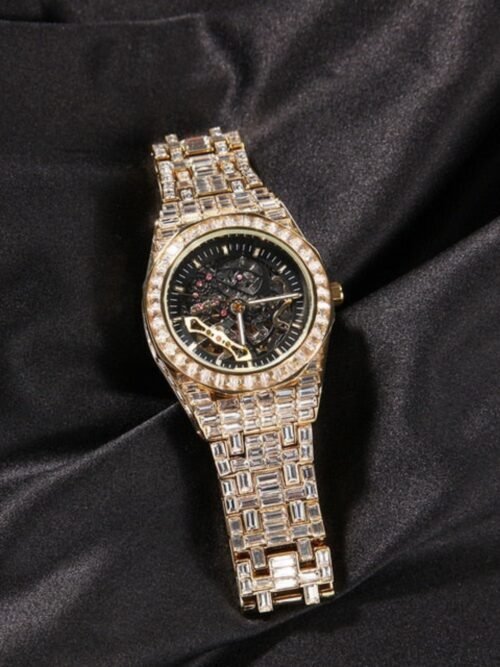 Iced Out Moissanite Watch Hip Hop Automatic Watch For Men